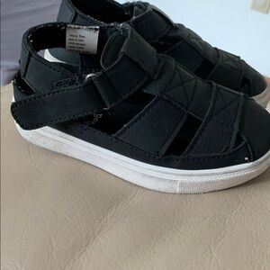 Jumping Beans Black and White Sandals with Adjustable Straps